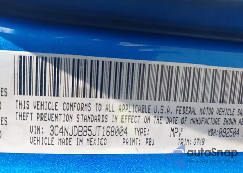 2018 Jeep Compass Latitude 4X4 из США, поврежденный, VIN 3C4NJDBB5JT168004